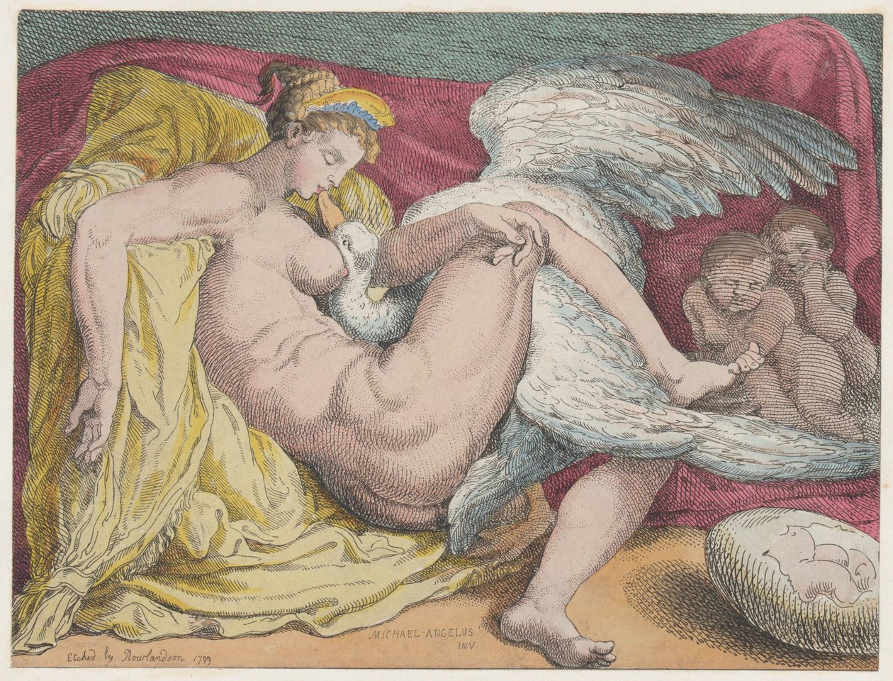 Leda ve Kuğu, 1799., 1799. by Thomas Rowlandson
