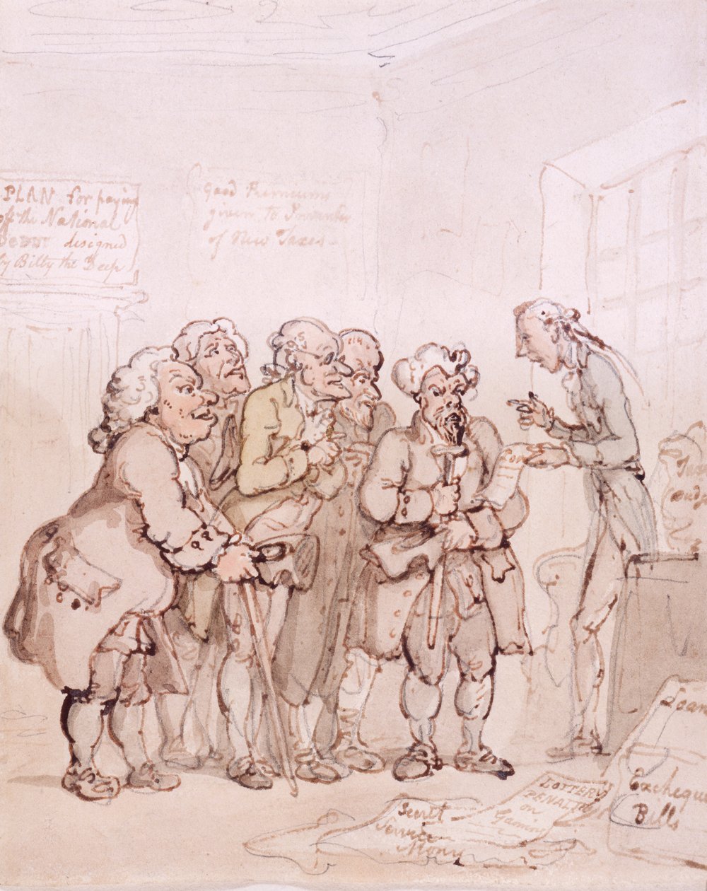 Kredi müteahhitleri, 18. yüzyılın sonları ve 19. yüzyılın başlarında by Thomas Rowlandson