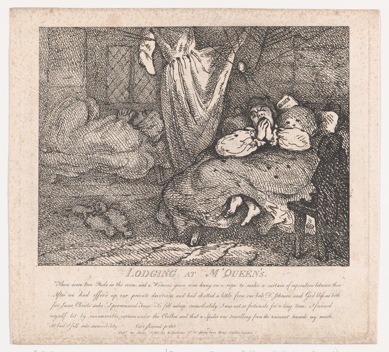 M'Queen'in Boswell'in Pitoresk Güzelleri'nde konaklama, İkinci Bölüm, 20 Haziran,..., 20 Haziran 1786. by Thomas Rowlandson