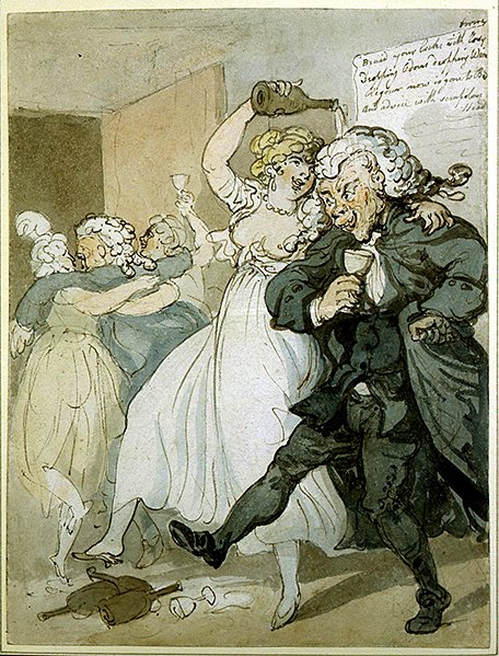 Aşk ve Hukuk (kağıt üzerine sulu boya) by Thomas Rowlandson