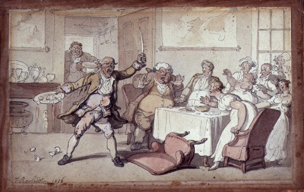yemek masasında çılgınlık by Thomas Rowlandson