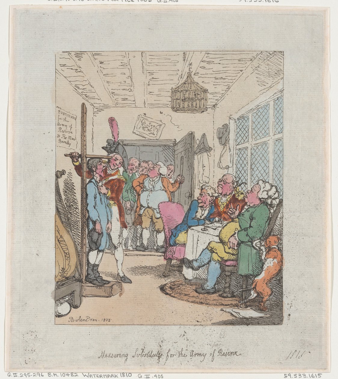 Yedek Ordu için Yedeklerin Ölçülmesi, 1805., 1805. by Thomas Rowlandson