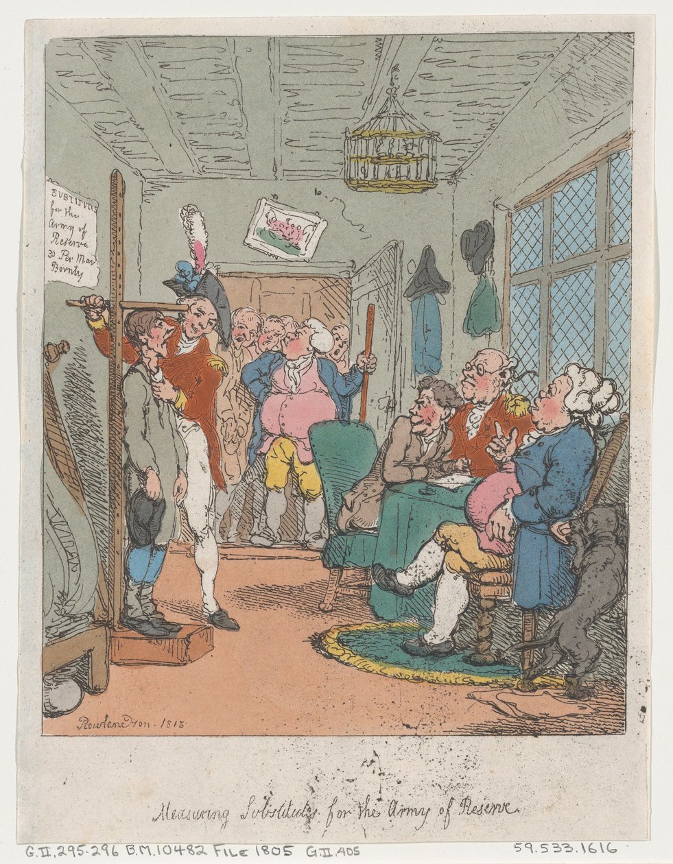 Yedek Ordu için Yedeklerin Ölçülmesi, 1815., 1815. by Thomas Rowlandson