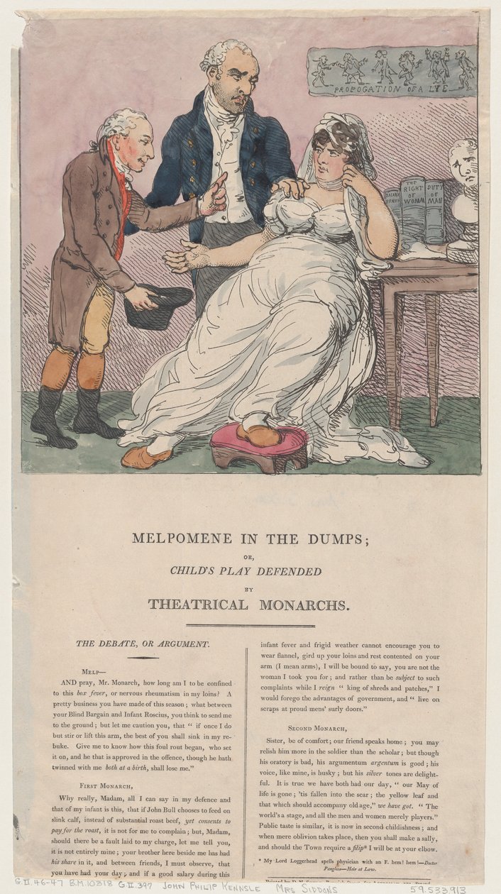 Çöplüklerdeki Melpomene veya Teatral Hükümdarlar Tarafından Savunan Çocuk Oyunu, 1804., 1804. by Thomas Rowlandson