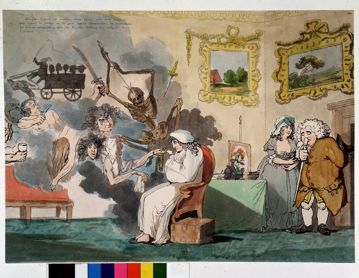 Akıl hastalığı ve vizyonlar: hipokondrium - Rowlandson tarafından çizim by Thomas Rowlandson