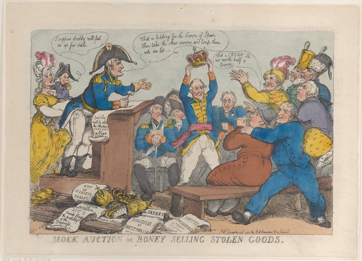 Sahte Müzayede veya Kemik Satan Çalınan Mallar, 25 Aralık 1813., 25 Aralık 1813. by Thomas Rowlandson
