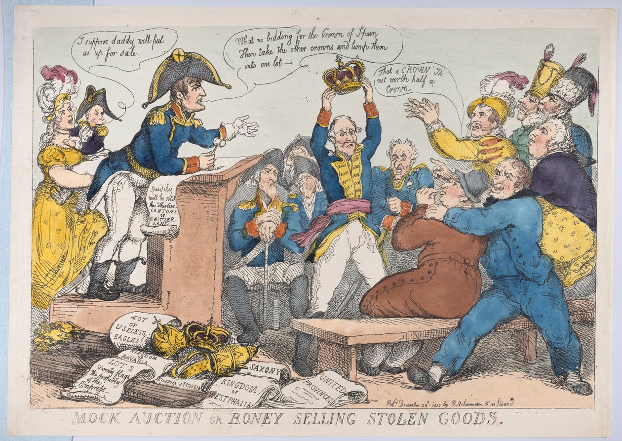 Sahte Müzayede veya Kemik Satan Çalınan Mallar, 25 Aralık 1813., 25 Aralık 1813. by Thomas Rowlandson