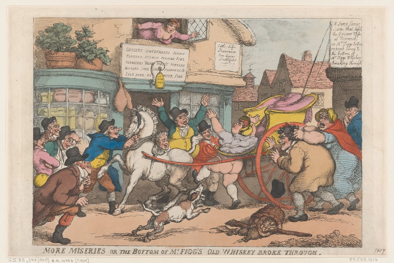 Daha Fazla Sefalet: Bay Figg'in Eski Viskisinin Dibi Geçti, 1807., 1807. by Thomas Rowlandson