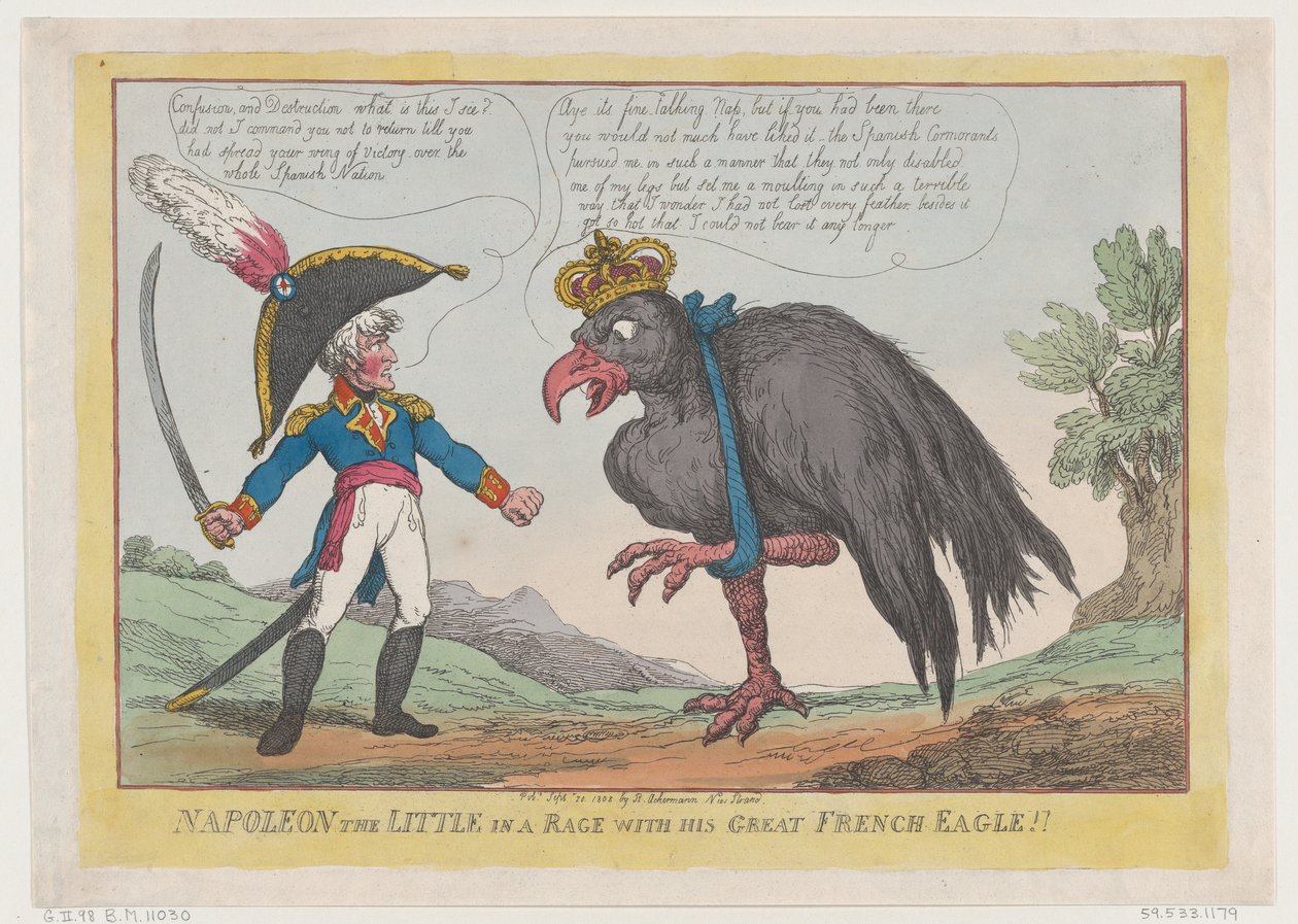 Küçük Napolyon Büyük Fransız Kartalı ile Öfkeli!!, 20 Eylül 1808., 20 Eylül 1808 by Thomas Rowlandson