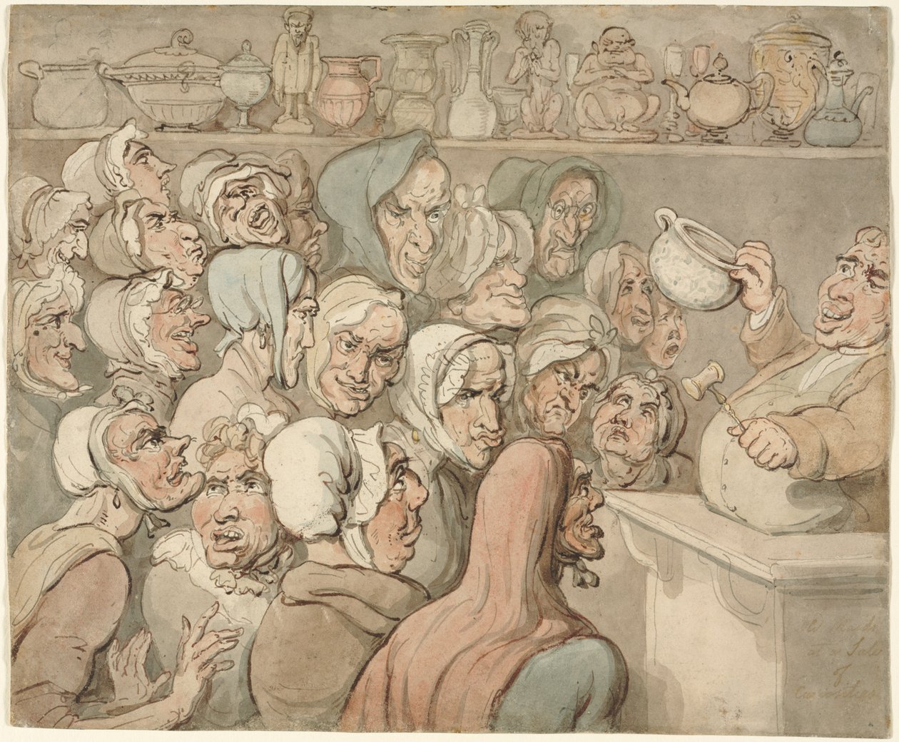Merak Satışında Yaşlı Hizmetçiler by Thomas Rowlandson