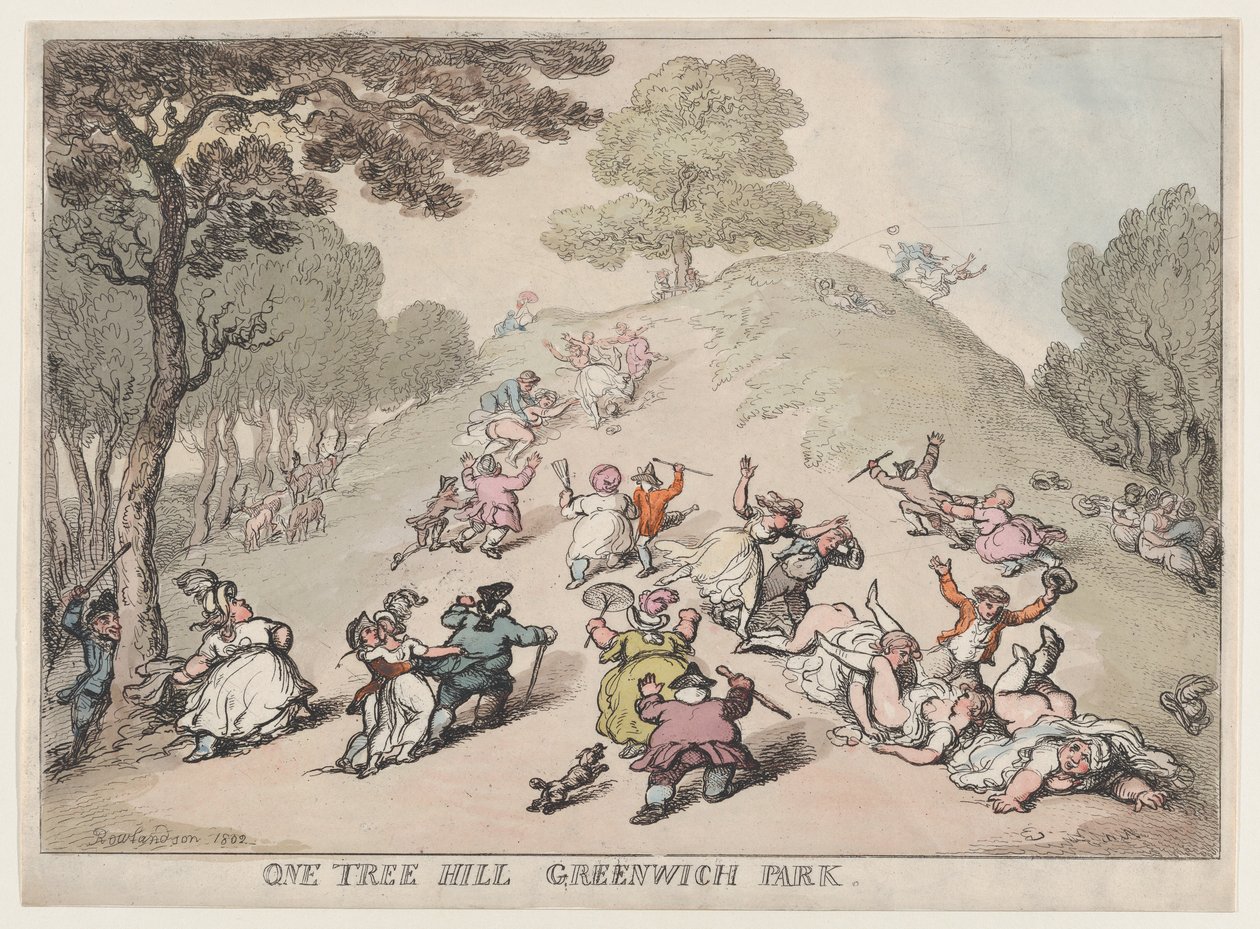 Bir Ağaç Tepesi, Greenwich Parkı, 1802., 1802. by Thomas Rowlandson