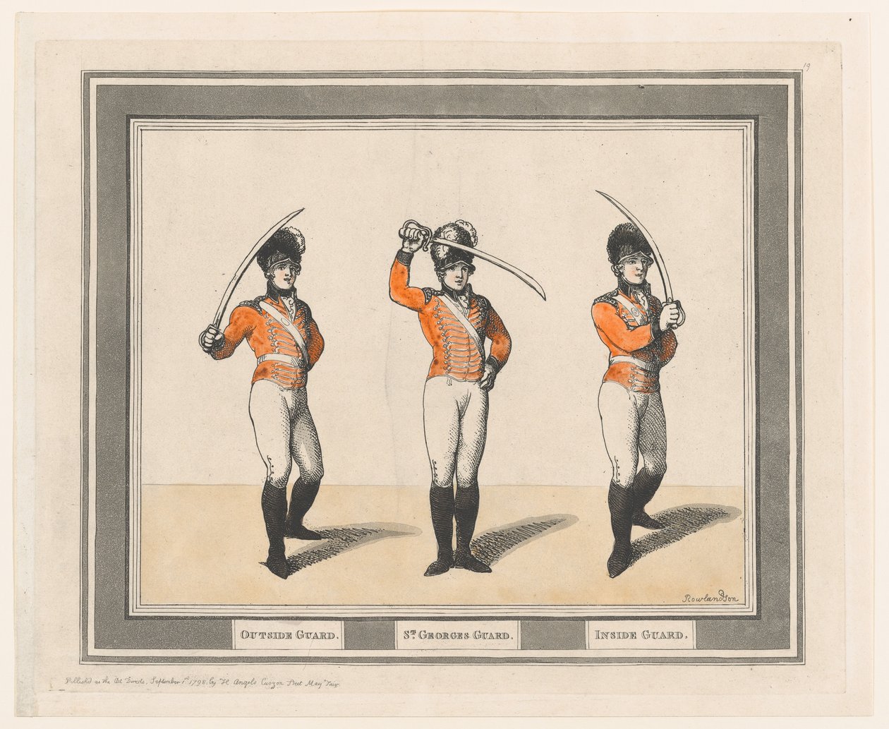 Dış Muhafız, St. Georges Muhafız, İç Muhafız, 1 Eylül 1798., 1 Eylül 1798. by Thomas Rowlandson