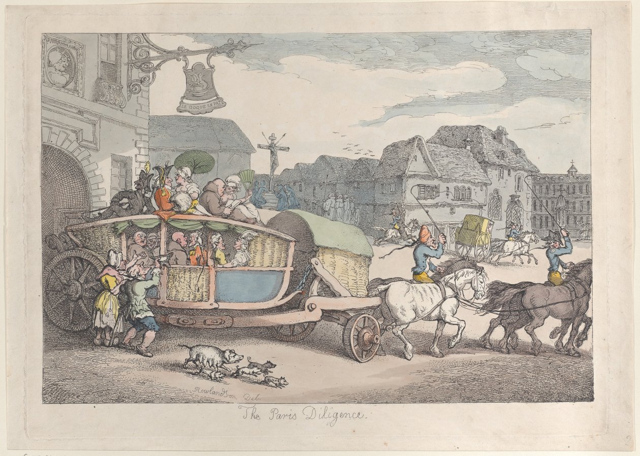 Paris Çalışkanlığı, ca. 1810., yaklaşık 1810. by Thomas Rowlandson