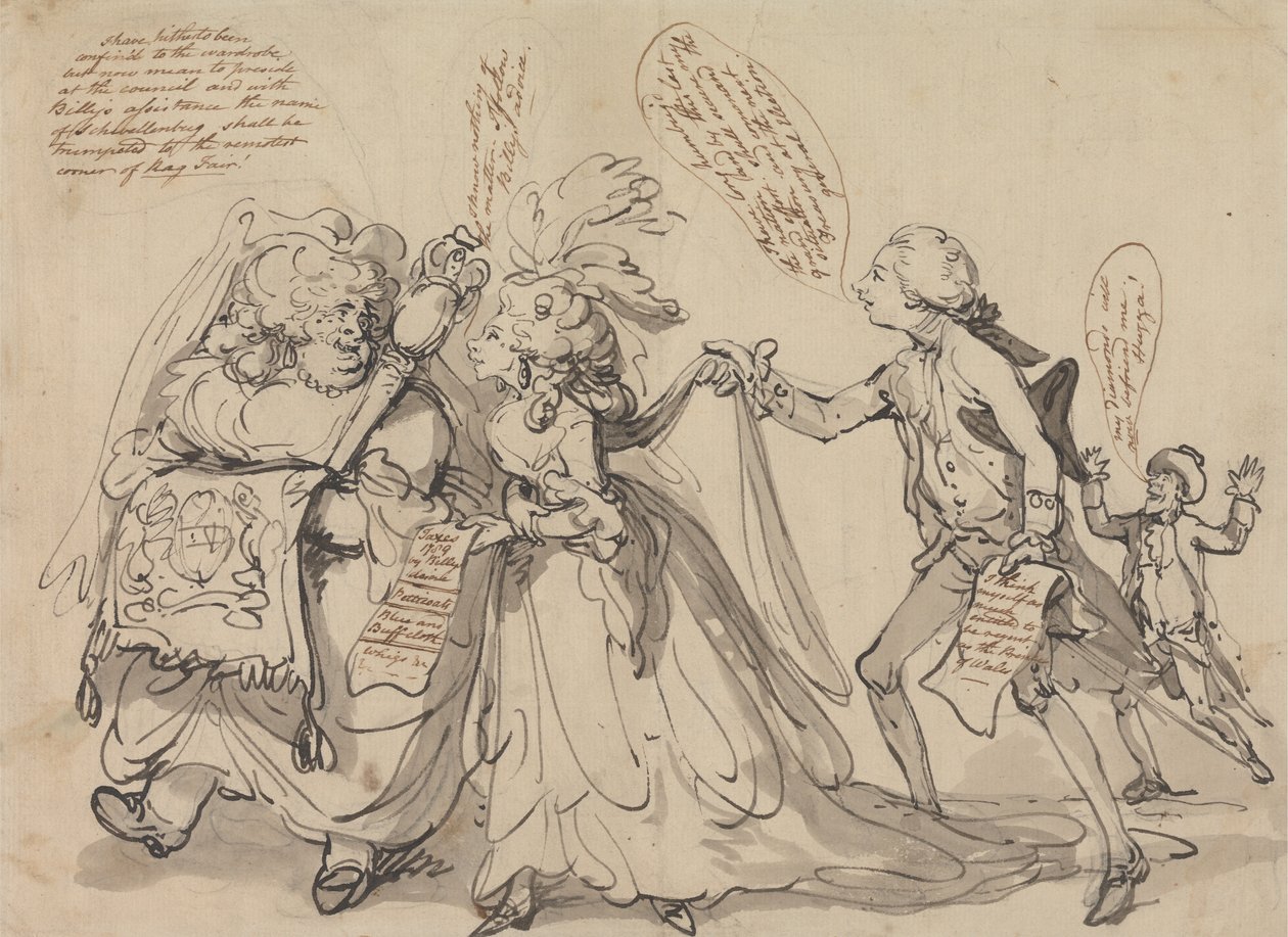 Pitt ve Müttefikleri Naiplik Mücadelesinde by Thomas Rowlandson