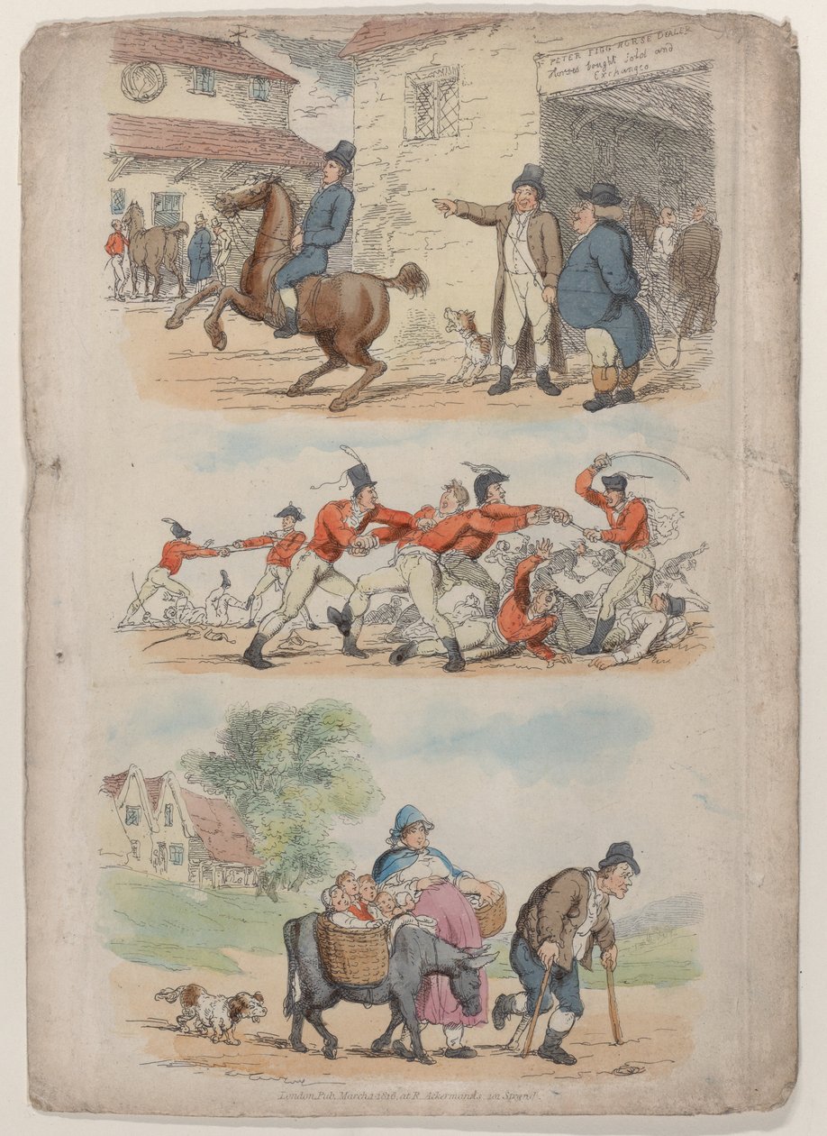 Levha 1, Minyatürde Dünyadan, 1816., 1816. by Thomas Rowlandson