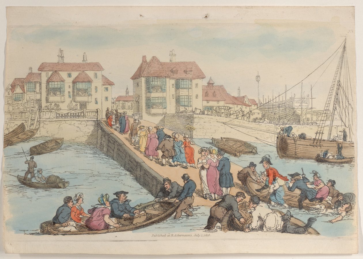 Levha 25: Bir İniş Yeri, Dünyadan Minyatür, 1816., 1816. by Thomas Rowlandson