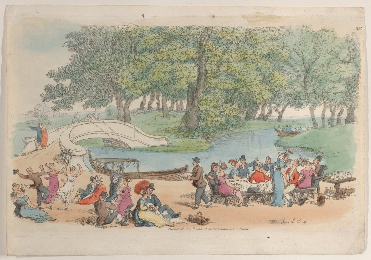 Levha 30: Sosyal Gün, Dünyadan Minyatür, 1816., 1816. by Thomas Rowlandson