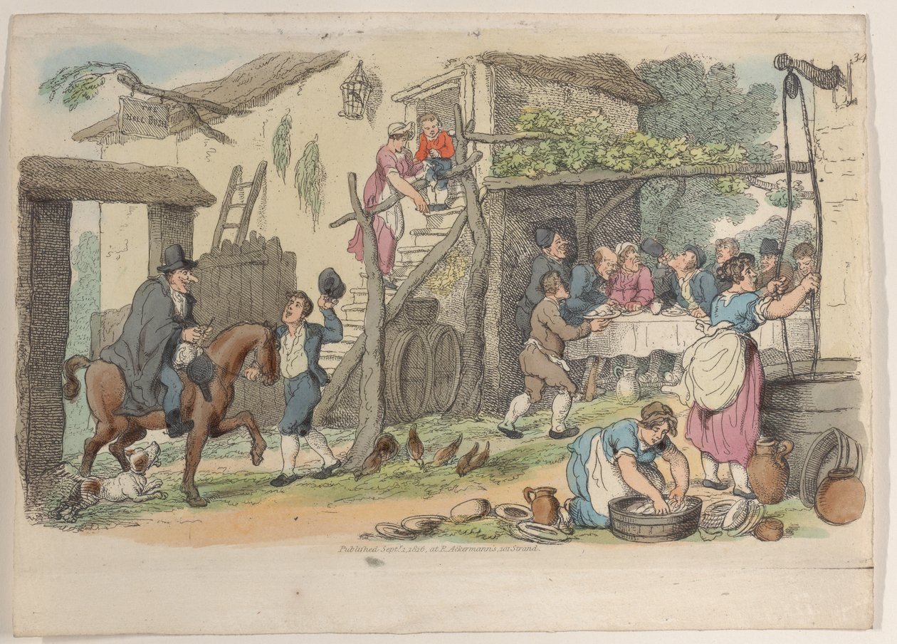 Levha 34, Minyatürde Dünyadan, 1816., 1816. by Thomas Rowlandson
