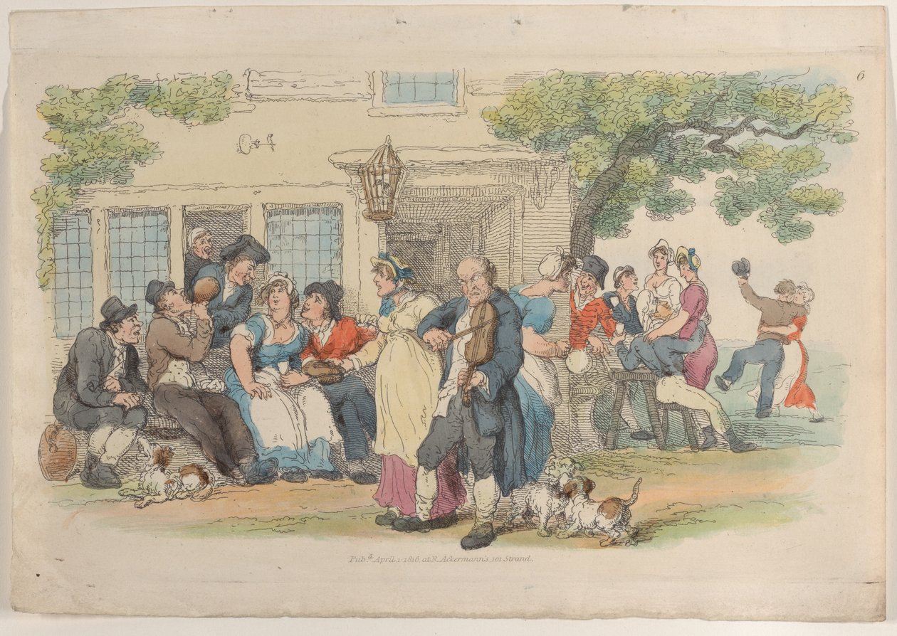 Plaka 6: Ale-House Kapısı, Dünyadan Minyatür, 1816., 1816. by Thomas Rowlandson