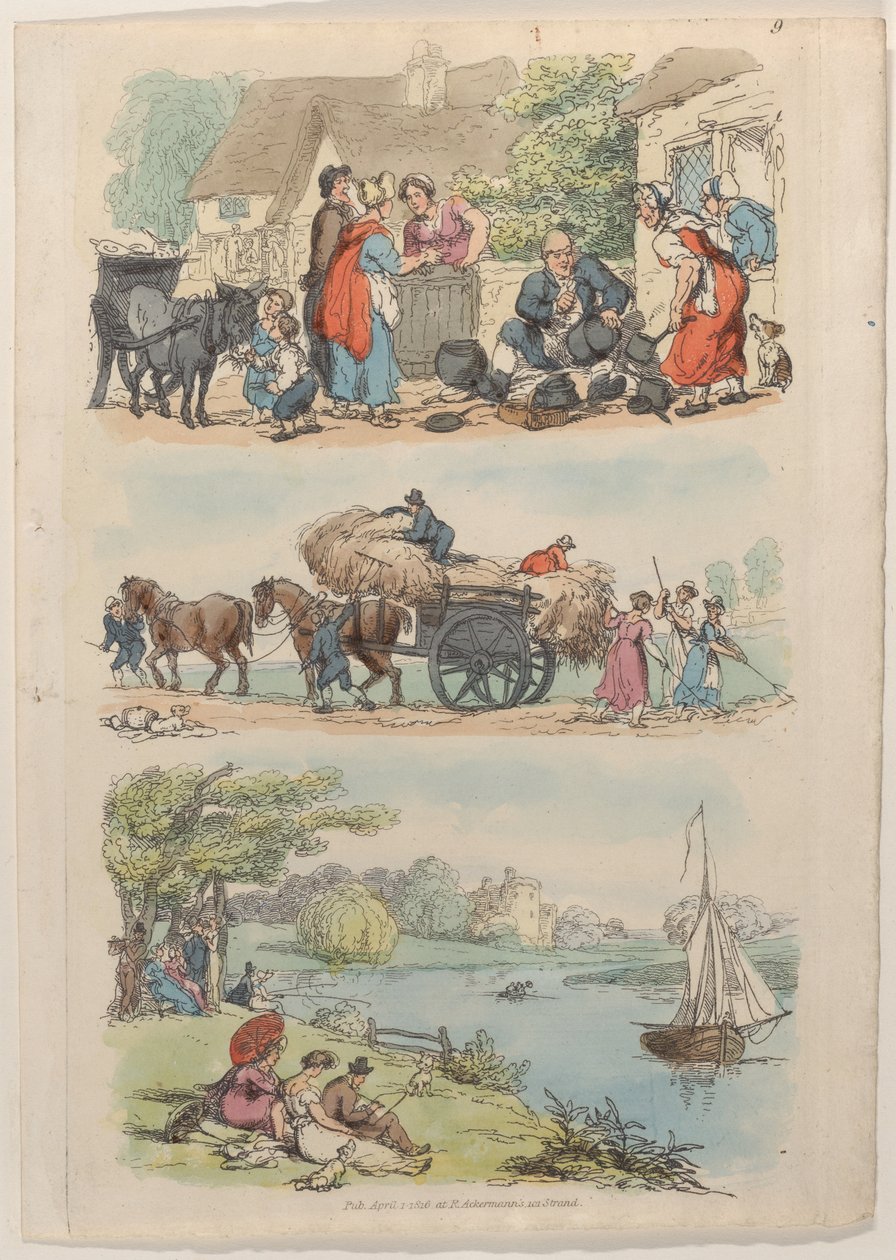 Levha 9, Minyatürde Dünyadan, 1816., 1816. by Thomas Rowlandson