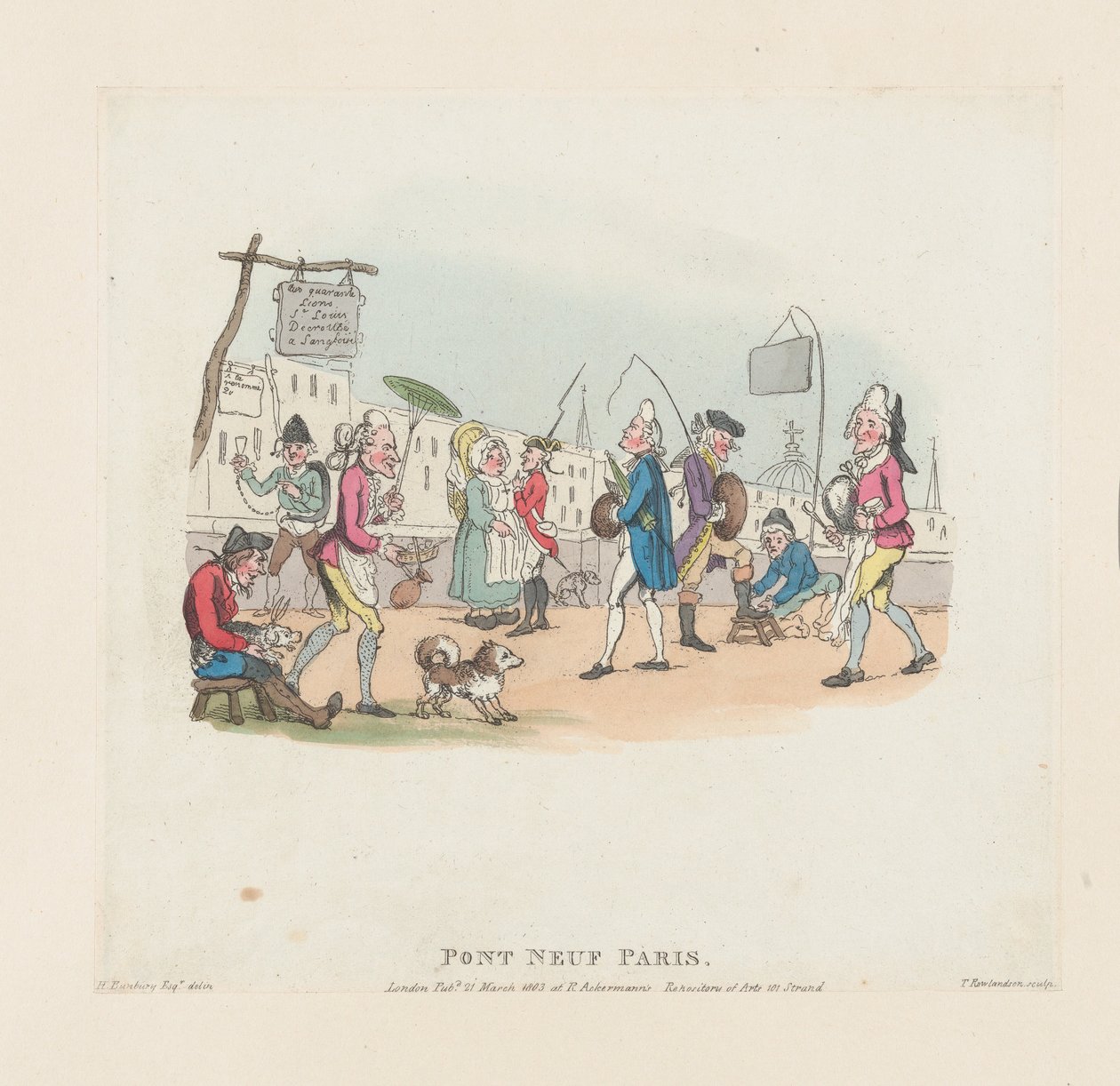 Pont Neuf, Paris, 1 Mayıs 1803., 1 Mayıs 1803. by Thomas Rowlandson