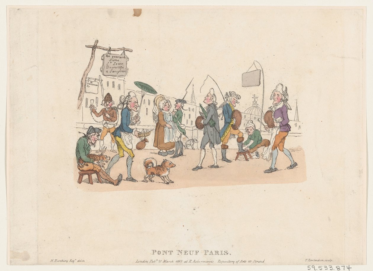 Pont Neuf, Paris, 1 Mayıs 1803., 1 Mayıs 1803. by Thomas Rowlandson