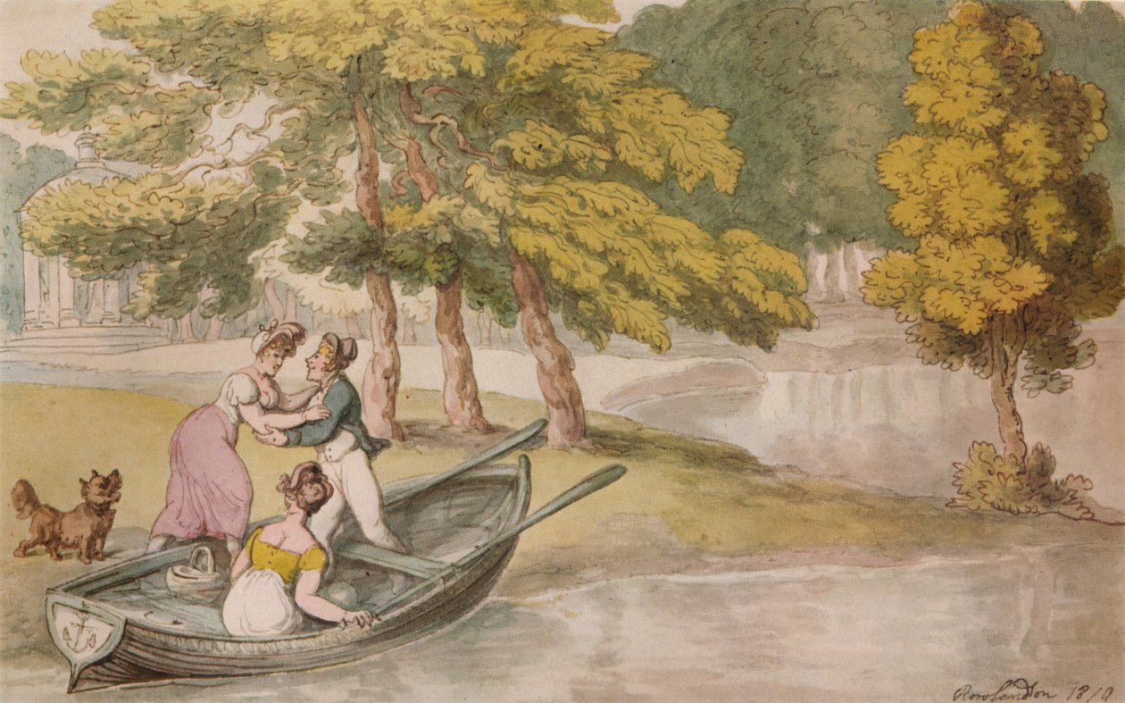 Popes Villa, Twickenham: Gezi, c1819 by Thomas Rowlandson