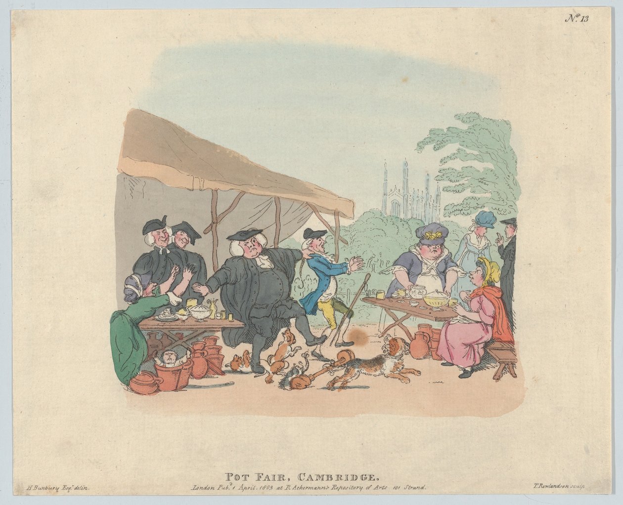 Pot Fair Cambridge, 1 Mayıs 1803., 1 Mayıs 1803. by Thomas Rowlandson