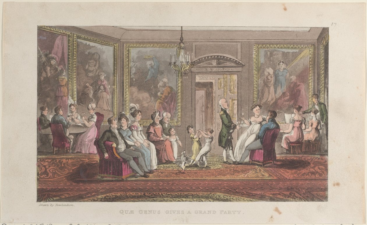 Quae Cinsi, Johnny Quae Cinsinin Tarihinden Büyük Bir Parti Veriyor, The Li..., 1 Şubat 1822. by Thomas Rowlandson