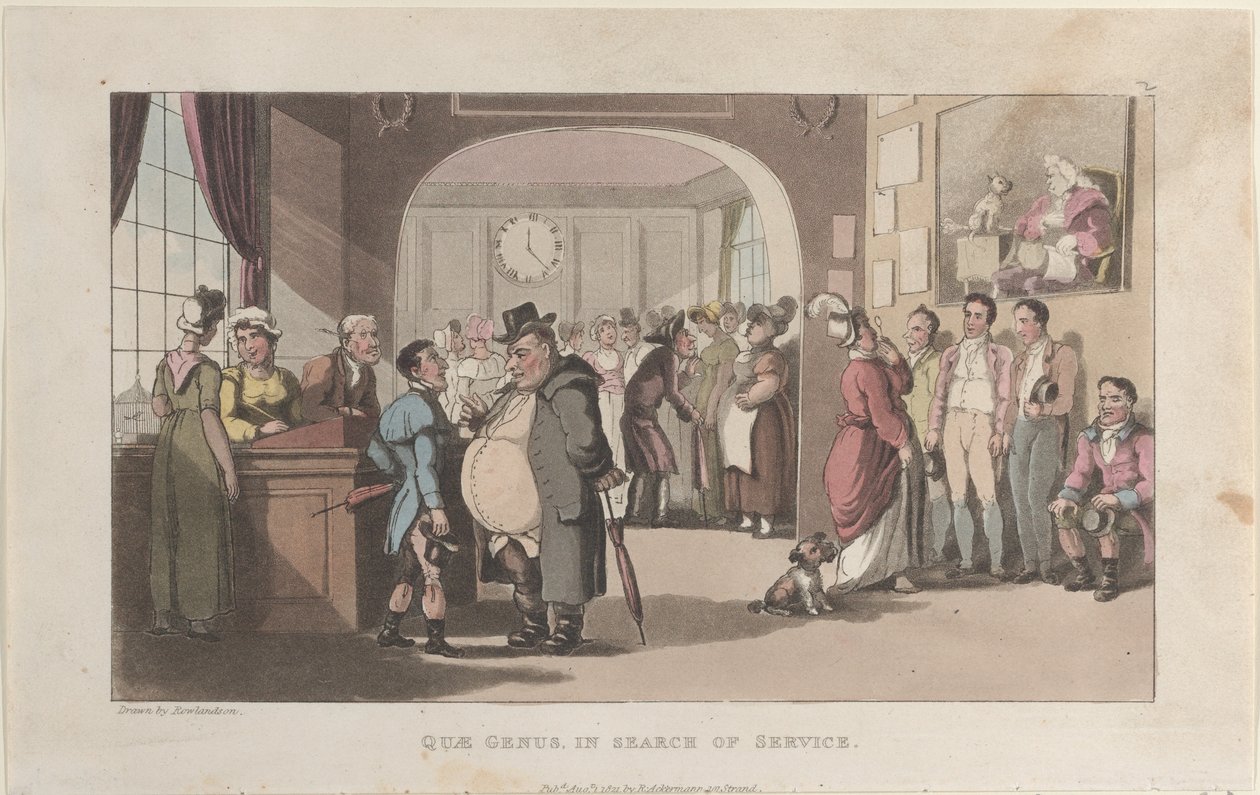 Quae Cinsi Hizmet Arayışında, Johnny Quae Cinsinin Tarihinden, The Lit..., 1 Ağustos 1821. by Thomas Rowlandson