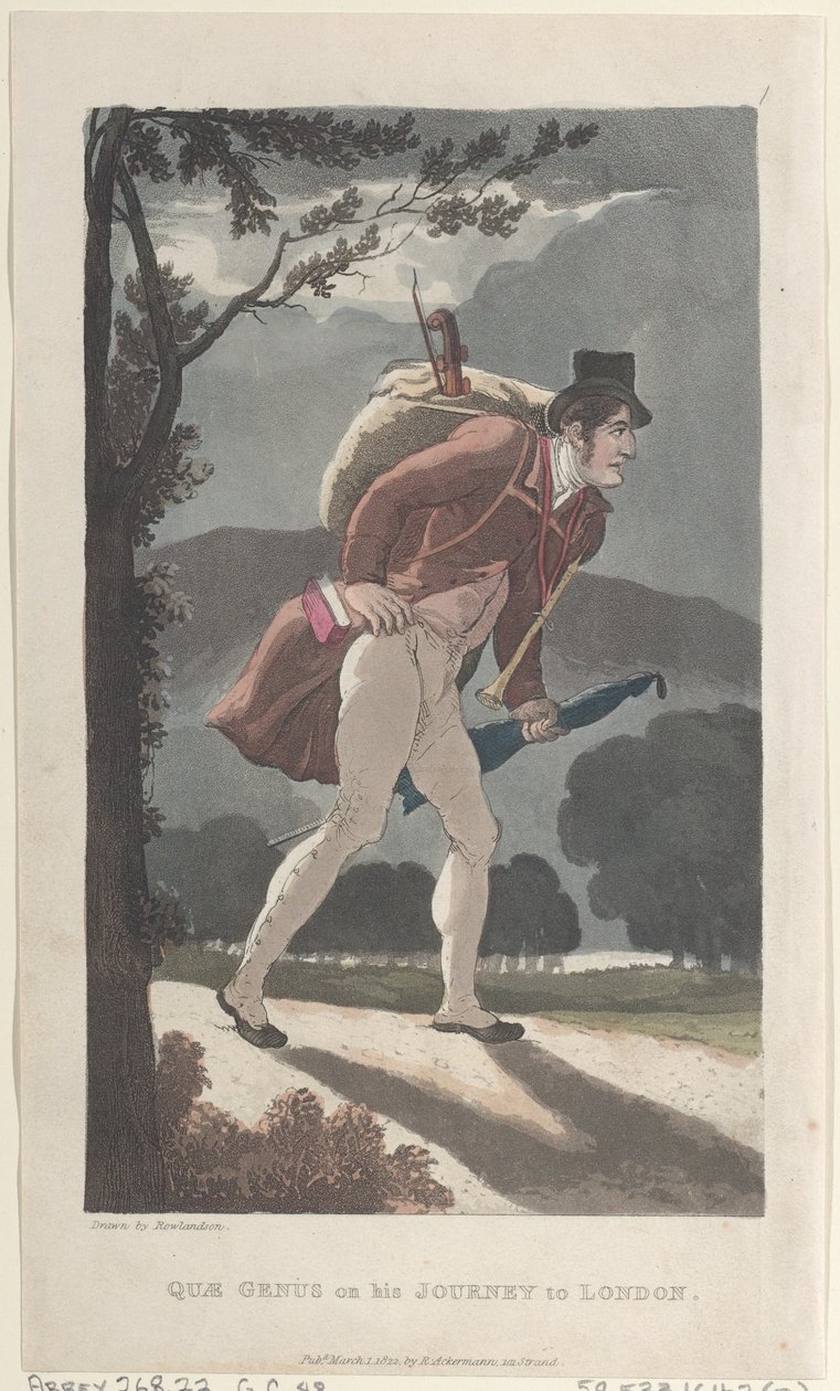 Johnny Quae Cinsinin Tarihinden Londra'ya Yolculuğunda Quae Cinsi, The ..., 1 Mart 1822. by Thomas Rowlandson