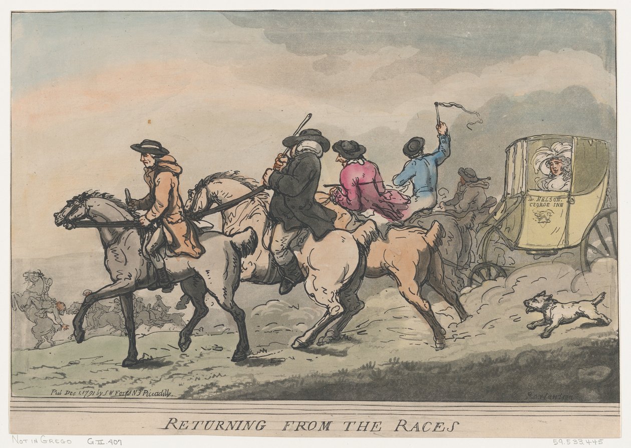 Yarışlardan Dönüş, 1 Aralık 1791., 1 Aralık 1791. by Thomas Rowlandson