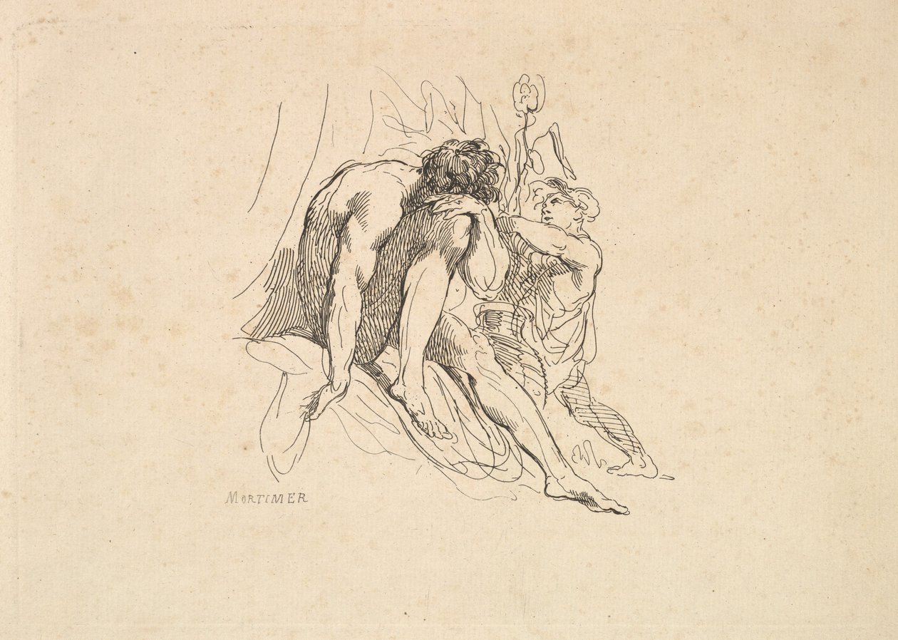Çocuklu Nehir Tanrısı, 1784-88. by Thomas Rowlandson