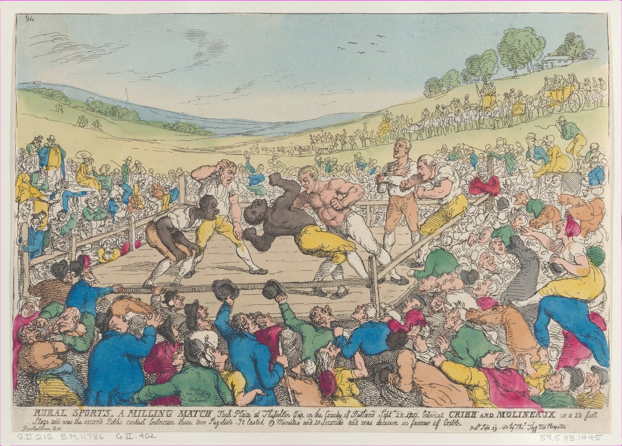 Kırsal Sporlar, Bir Değirmen Maçı, 29 Eylül 1811., 29 Eylül 1811. by Thomas Rowlandson