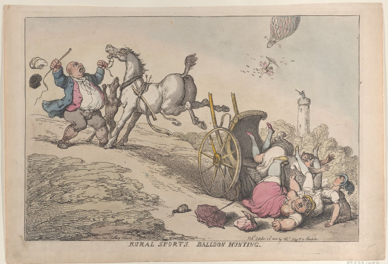 Kırsal Sporlar: Balon Avcılığı, 25 Ekim 1811., 25 Ekim 1811. by Thomas Rowlandson