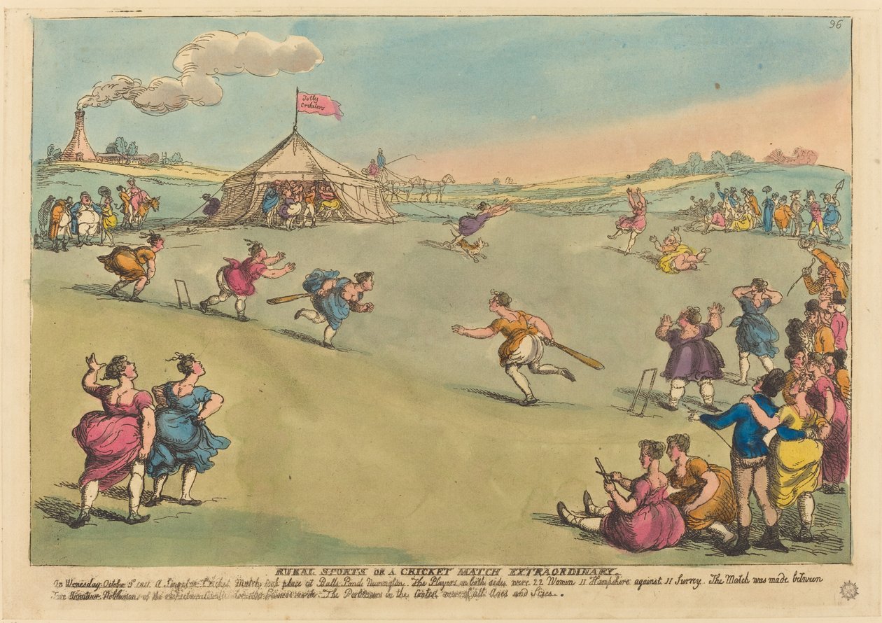 Kırsal Sporlar veya Olağanüstü Bir Kriket Maçı by Thomas Rowlandson