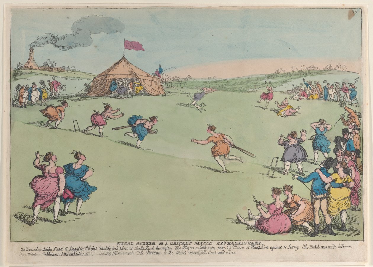 Kırsal Sporlar veya Olağanüstü Kriket Maçı, 10 Ekim 1811., 10 Ekim 1811. by Thomas Rowlandson