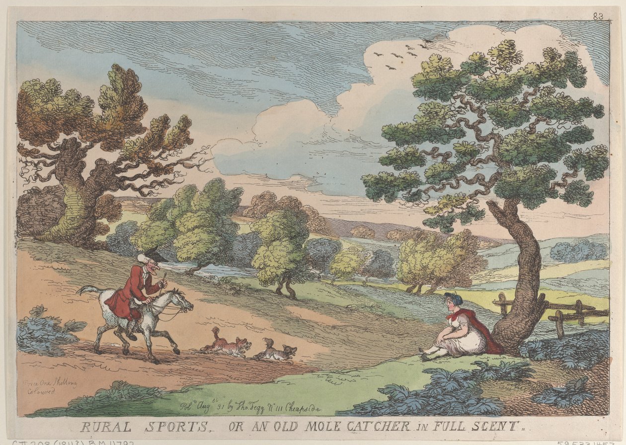 Kırsal Sporlar veya Tam Kokuda Eski Köstebek Avcısı, 31 Ağustos 1811., 31 Ağustos 1811. by Thomas Rowlandson