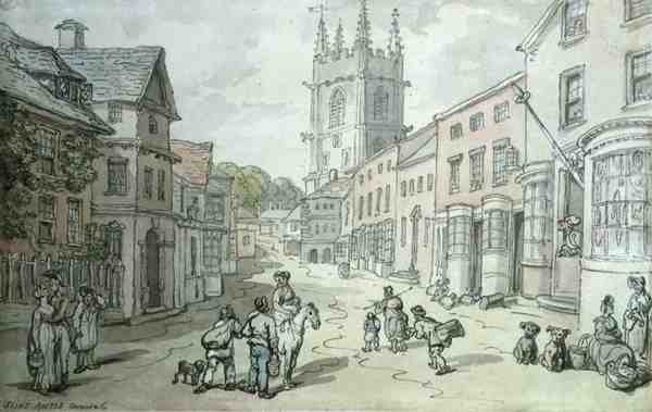 Saint Austell, Cornwall (kağıt üzerine kalem ve sulu boya) by Thomas Rowlandson