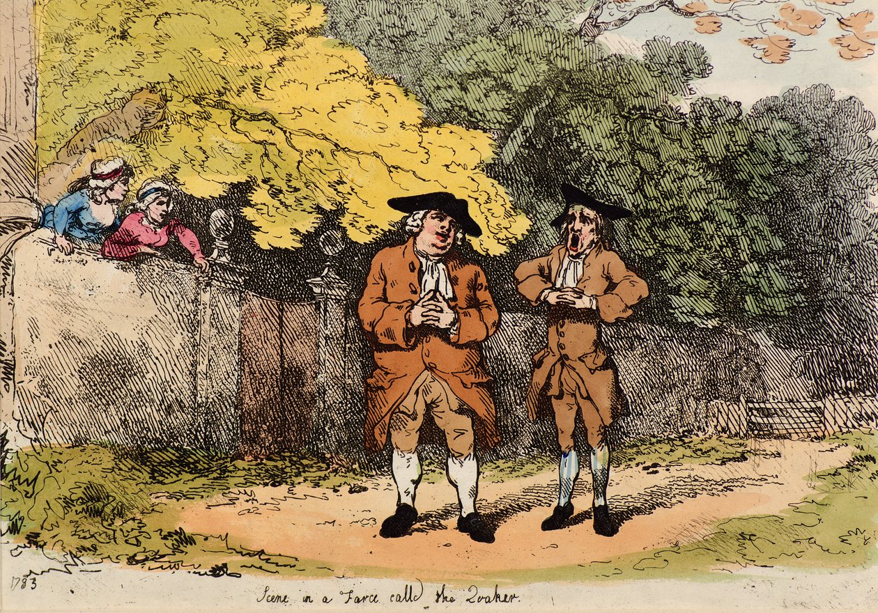 Quaker adlı bir Farce sahnesi by Thomas Rowlandson