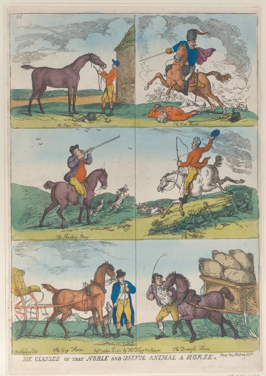 Asil ve Yararlı Hayvanın Altı Sınıfı Bir At, 10 Ekim 1811., 10 Ekim 1811. by Thomas Rowlandson