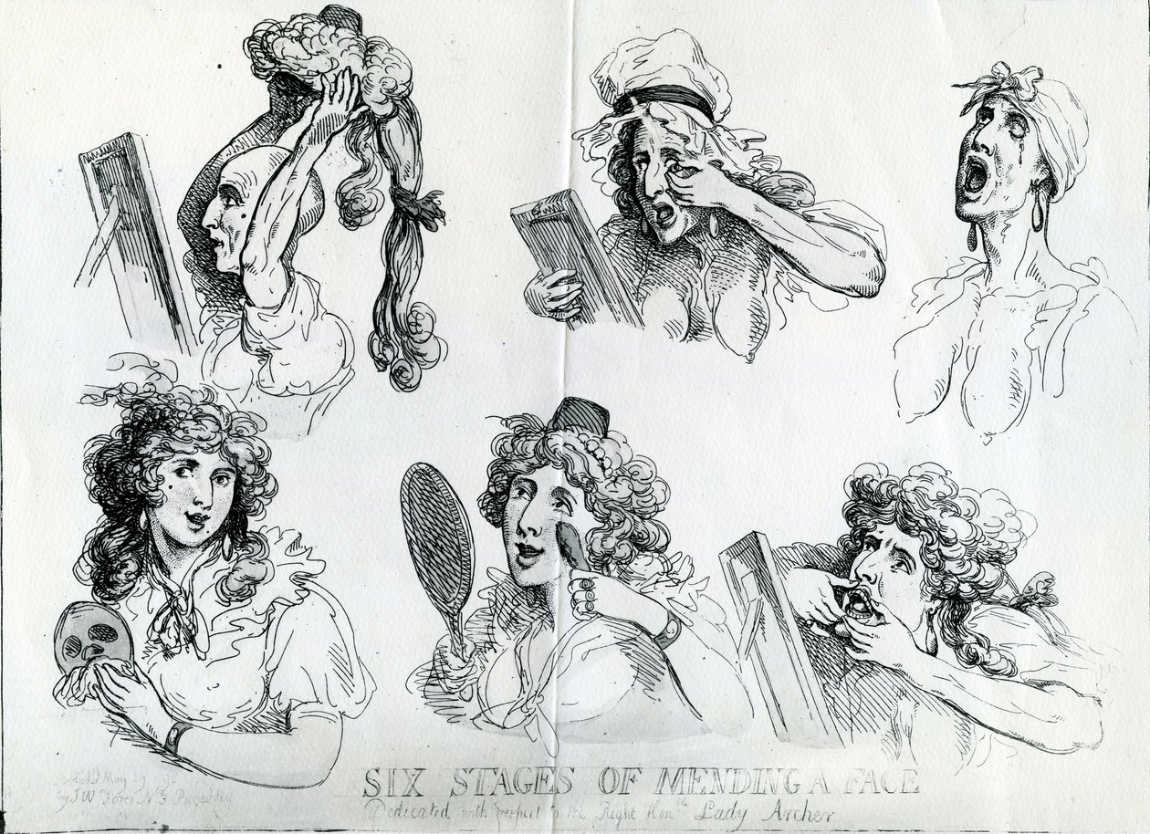 Bir Yüzü Onarmanın Altı Aşaması by Thomas Rowlandson
