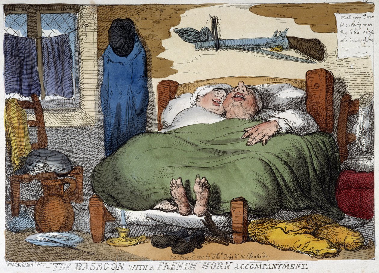 Uyuyan çift horluyor - Rowlandson