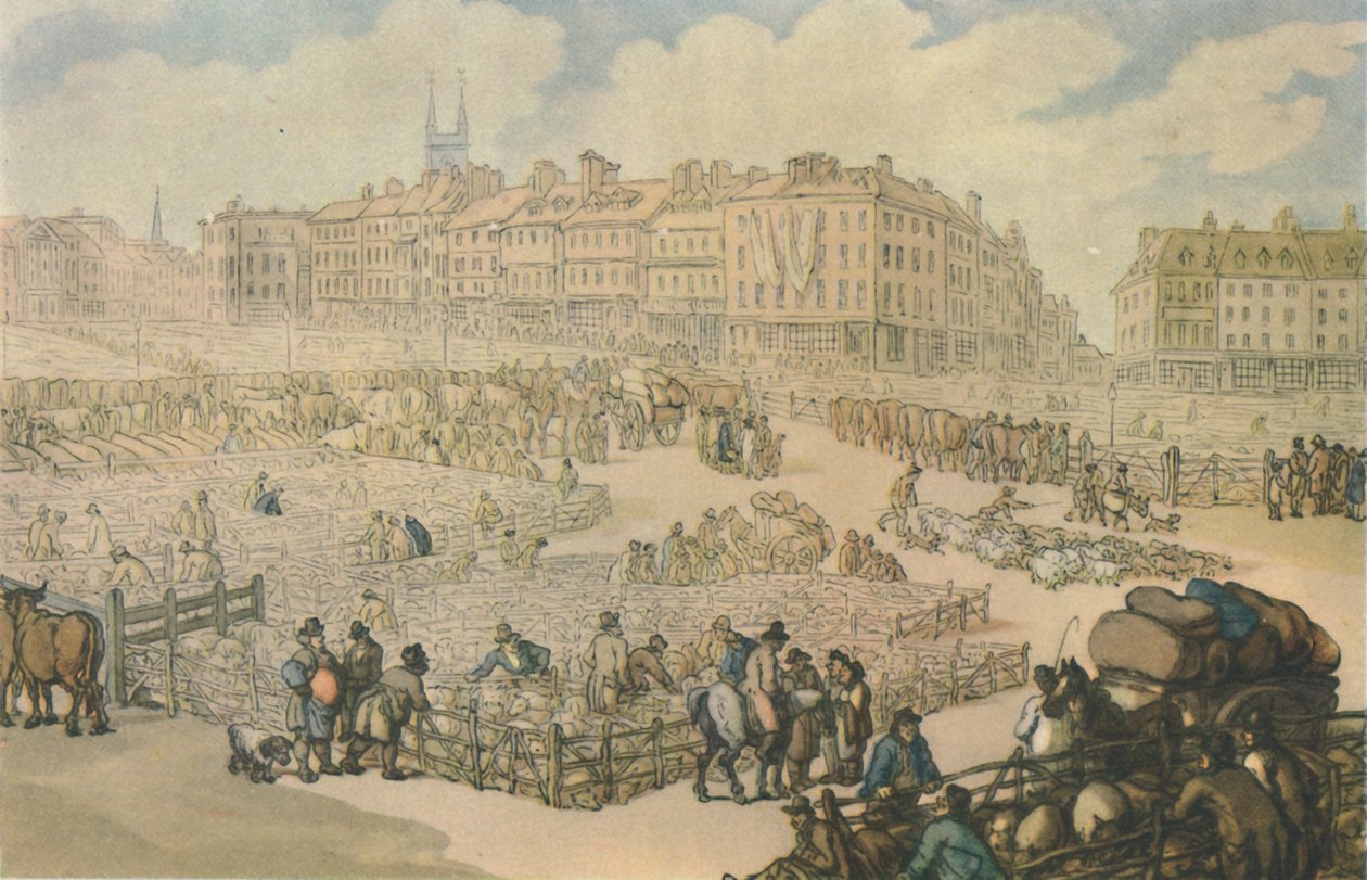 Smithfield Et Pazarı, c1816, 1944. by Thomas Rowlandson