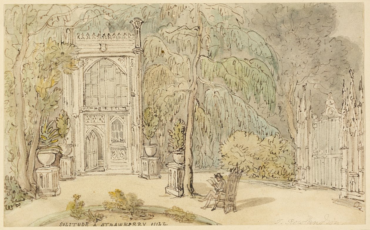 Strawberry Hill'de Yalnızlık by Thomas Rowlandson