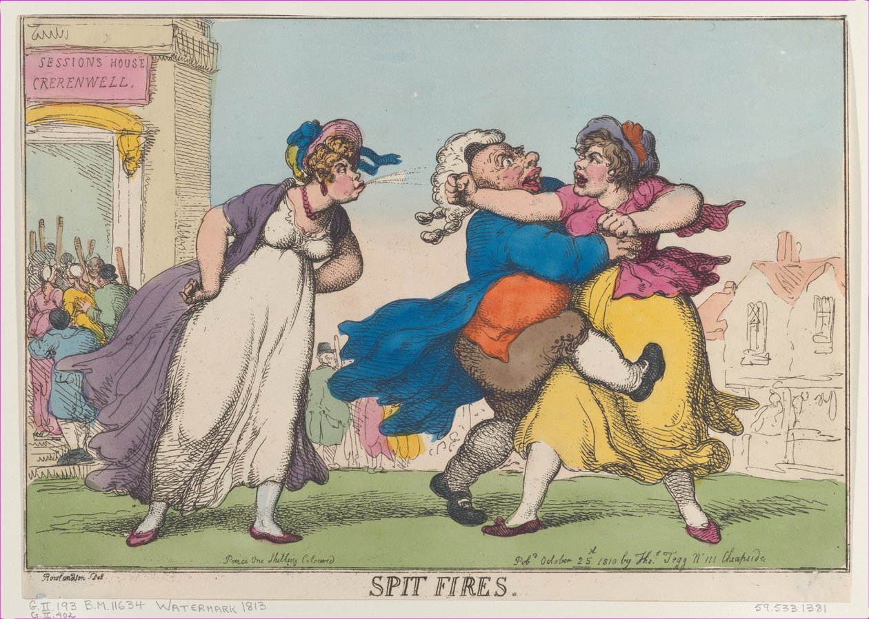 Spit Fires, [25 Ekim 1810], yeniden yazdırın., [25 Ekim 1810], yeniden yazdırın. by Thomas Rowlandson