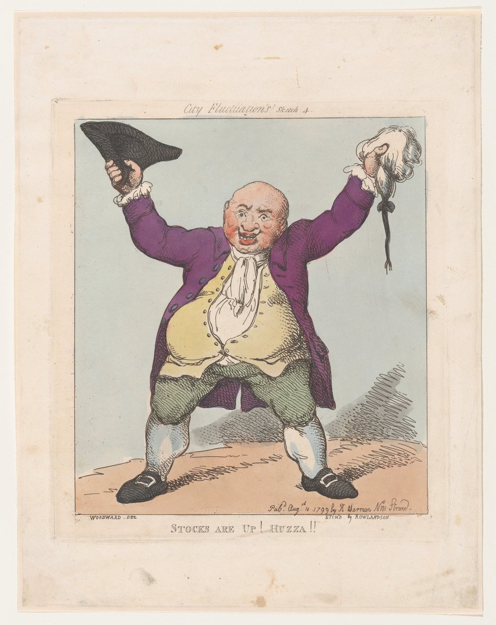Stoklar Yükseldi! Huzza!!, 10 Ağustos 1799., 10 Ağustos 1799. by Thomas Rowlandson