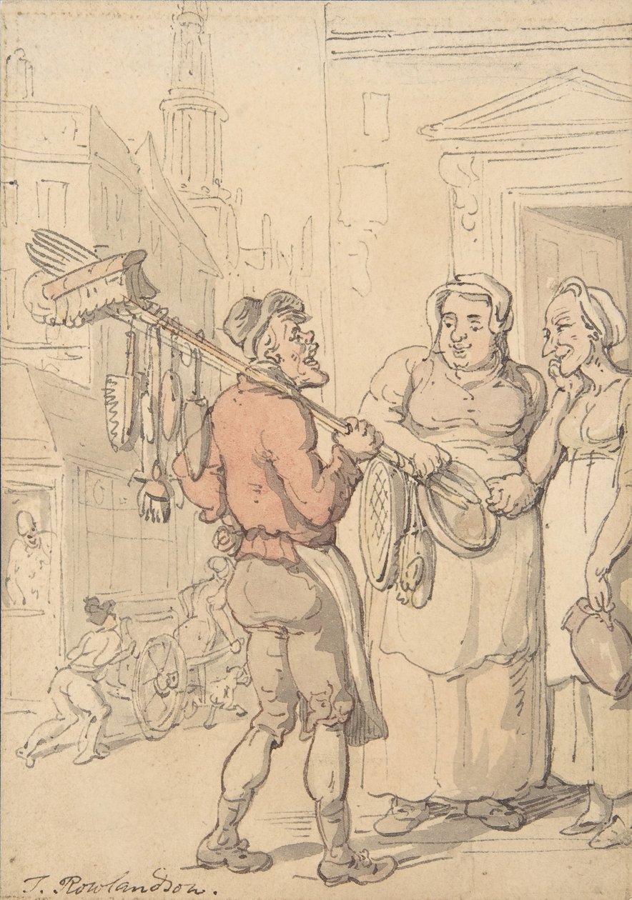 Sokak Manzarası: Fırça Satıcısı, 1780-1827. by Thomas Rowlandson