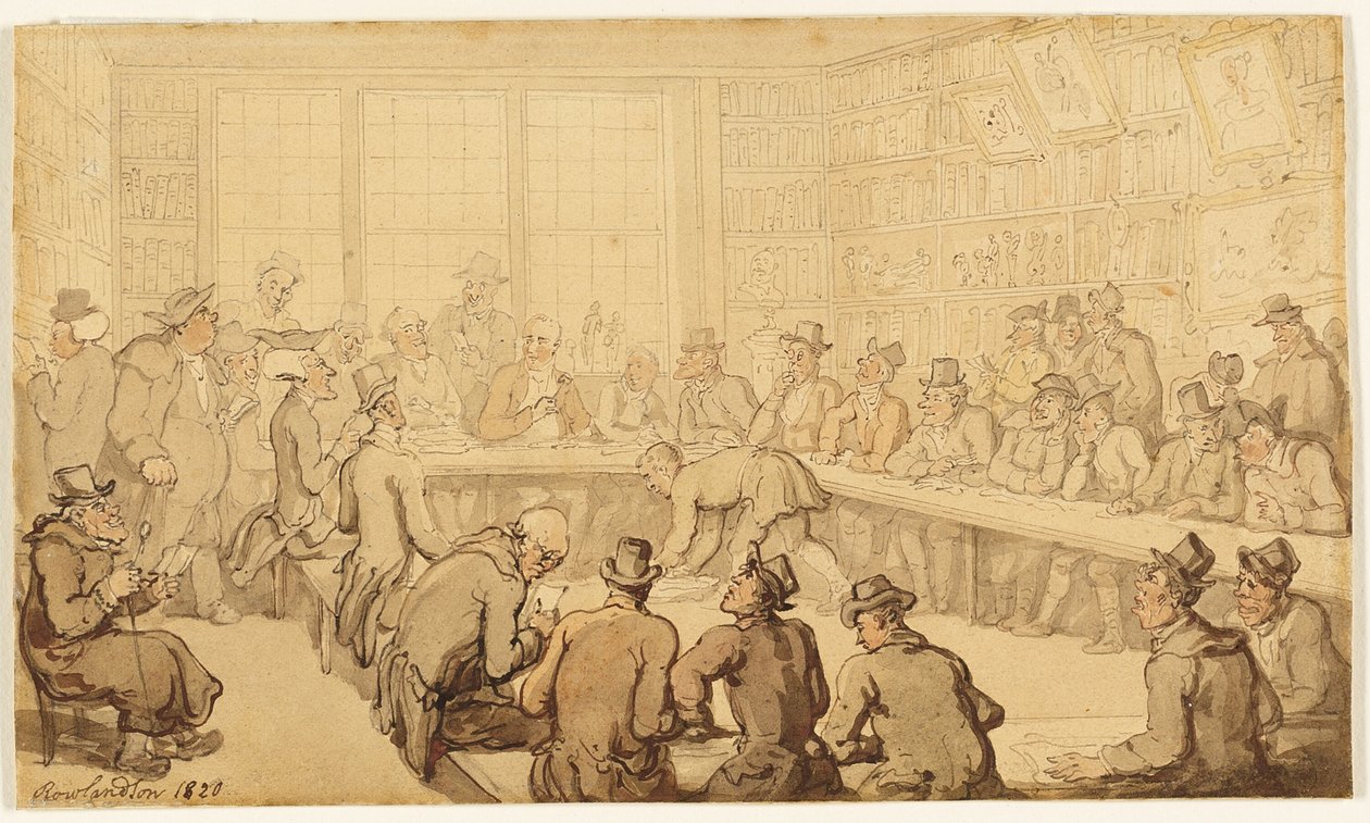 Bir Kitap Müzayedesinde Dr. Sözdizimi Çalışması by Thomas Rowlandson