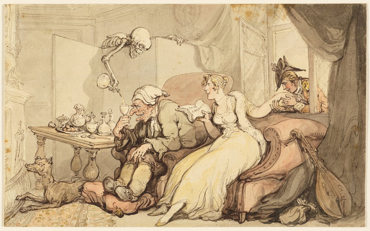 Balayı için Çalışma by Thomas Rowlandson